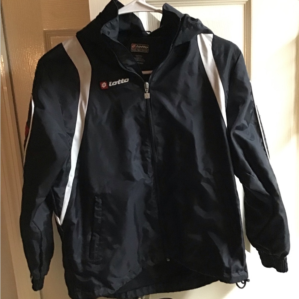 LOTTO  youth size small 10/12 Black and White Windbreaker